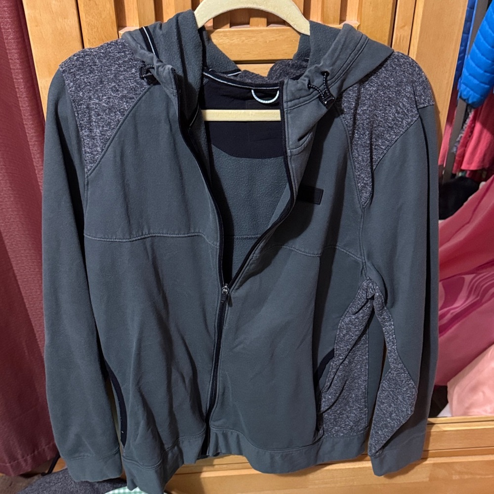 Abercrombie & Fitch Dark Gray Hooded Zip-Up Jacket